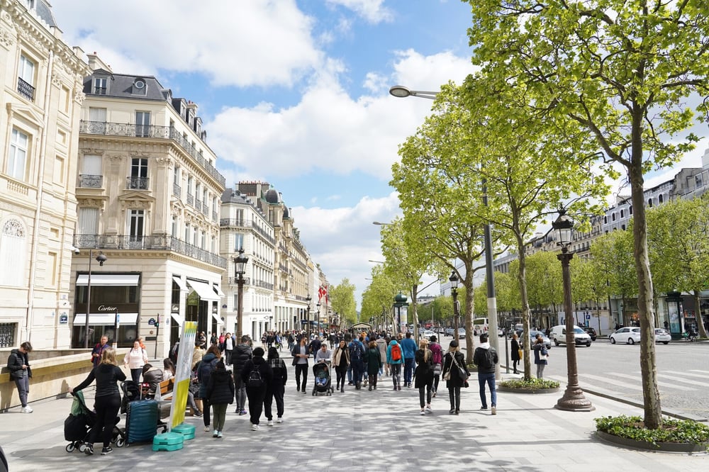 The Champs-Elysées in Paris