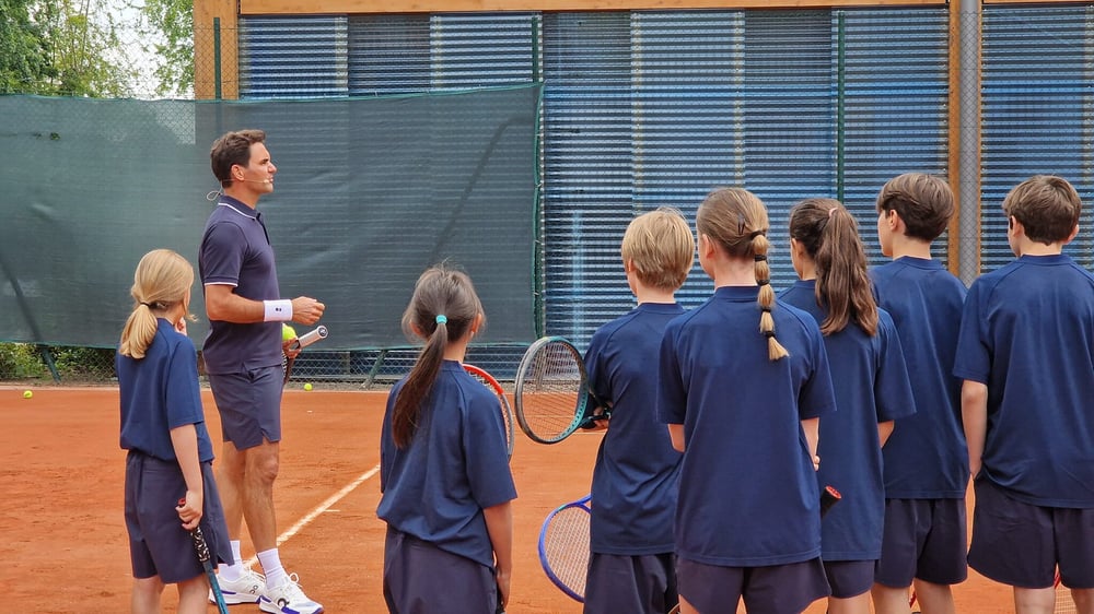Roger Federer at the Tennis Club de Paris on May 12, 2025.