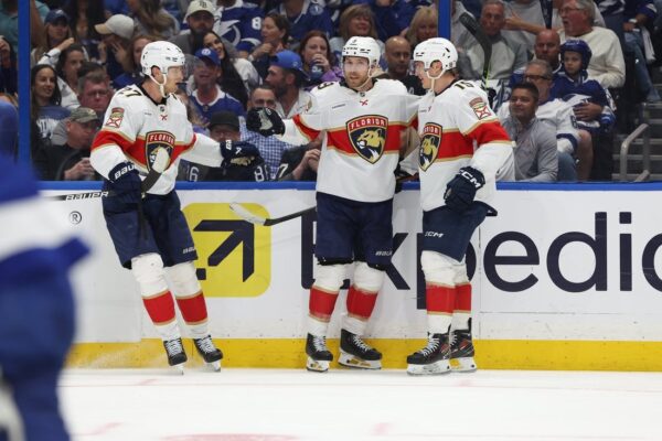 Eetu Luostarinen’s career night leads Panthers to series win over Lightning