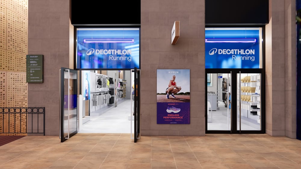 The façade of the Decathlon Running store in Bordeaux