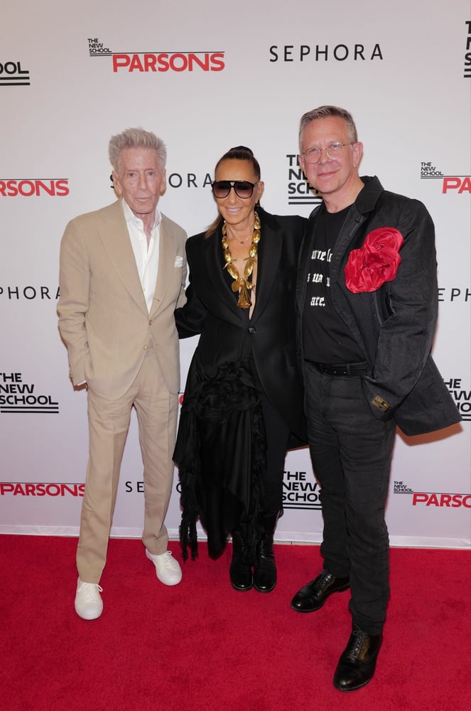 (L-R) Calvin Klein, Donna Karan, and Joel Towers