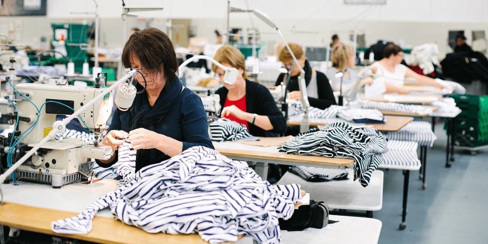 Image of the Saint James workshop, featured on the brand’s official website.