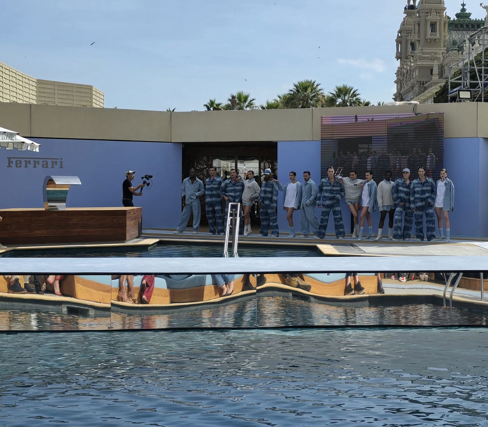 The Ferrari x Charles Leclerc capsule presented on the Nikki Beach terrace at theFairmont Hotel