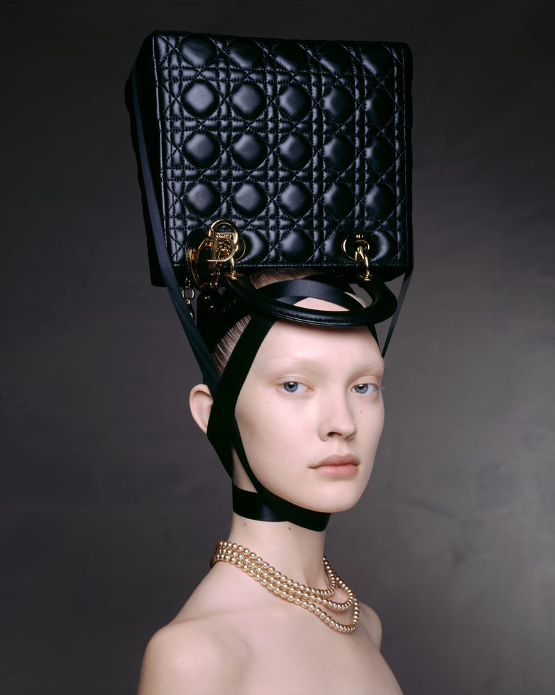 Christian Dior by Gianfranco Ferré Lady Dior bag in black leather. Spring-Summer 1996 Dior Héritage collection, Paris