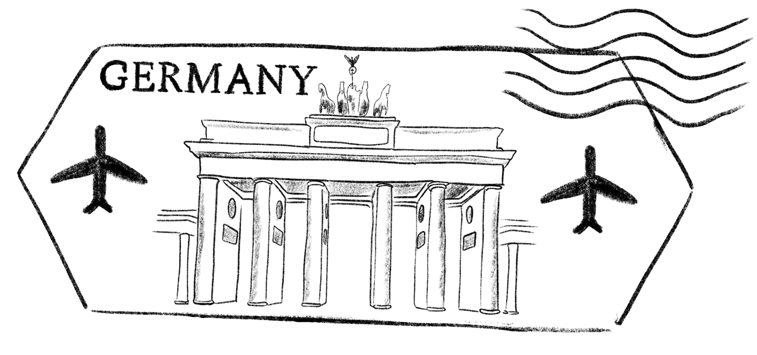 Illustration of a stamp featuring Berlin