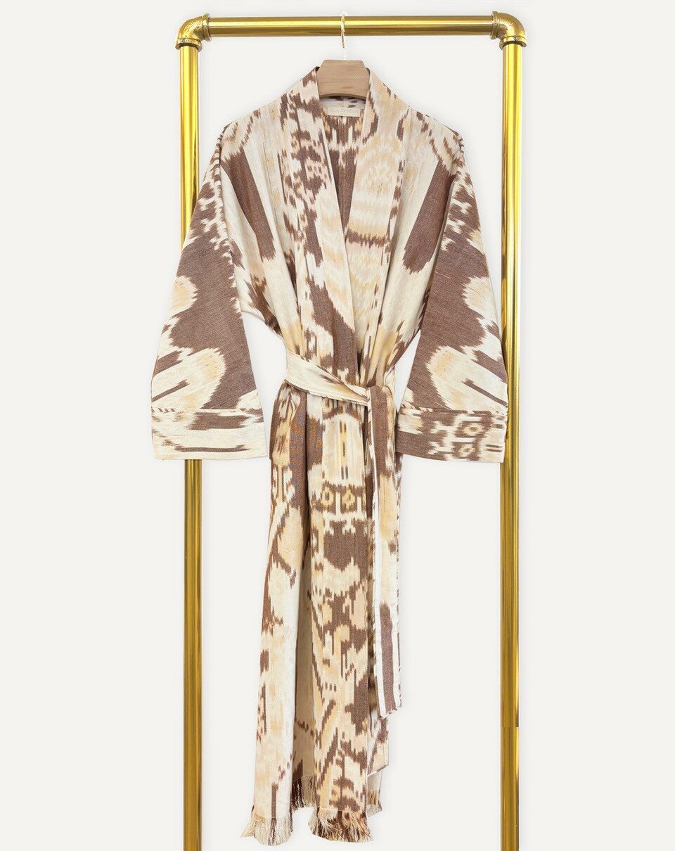 Hand-loomed robe from the Ulla Johnson capsule collection at Quinta da Comporta