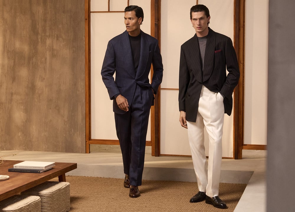 Tailored fluidity: Brunello Cucinelli’s SS26 collection explores looser cuts and refined ease.