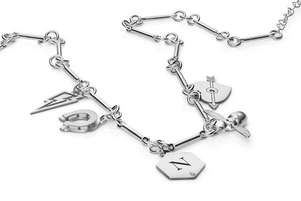 The Theo Grace lucky charm necklace in silver.