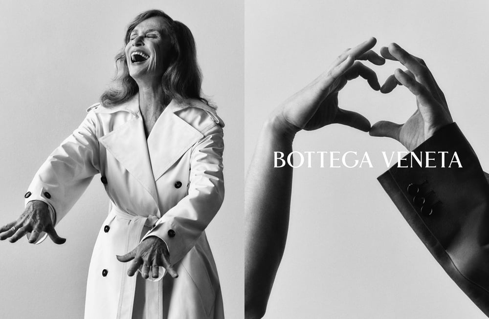 Lauren Hutton stars in the anniversary campaign.