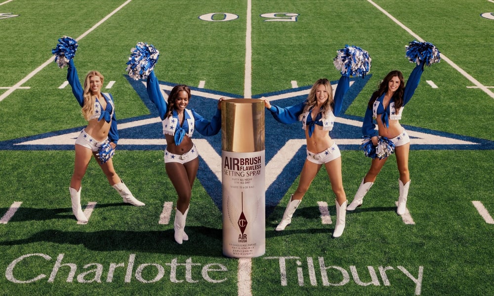Charlotte Tilbury partners with the Dallas Cowboys Cheerleaders.
