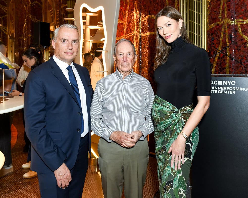 Thierry Prevost, Michael Bloomberg and Karlie Kloss