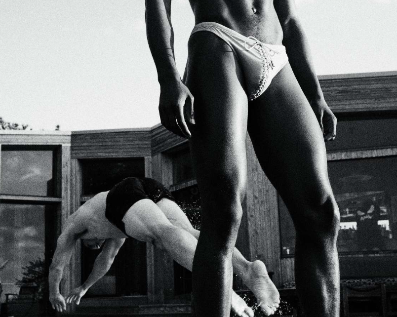 A shot from the new Ludovic de Saint Sernin swimwear campaign