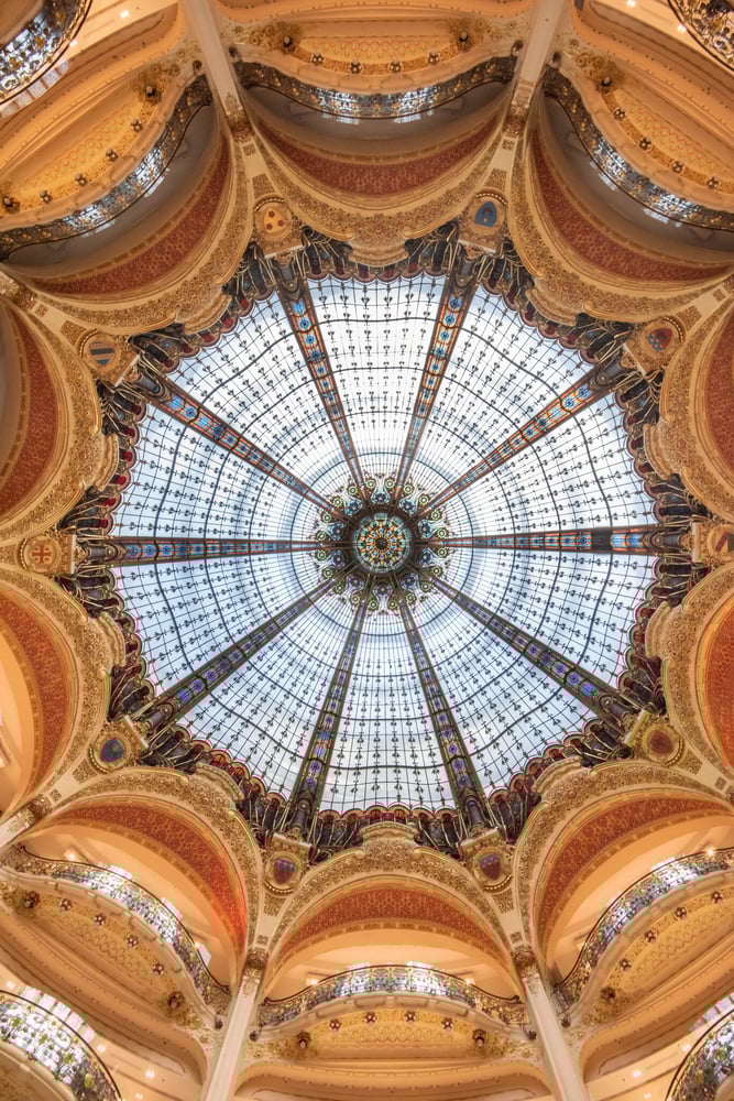 The glass cupola inside Galeries Lafayette