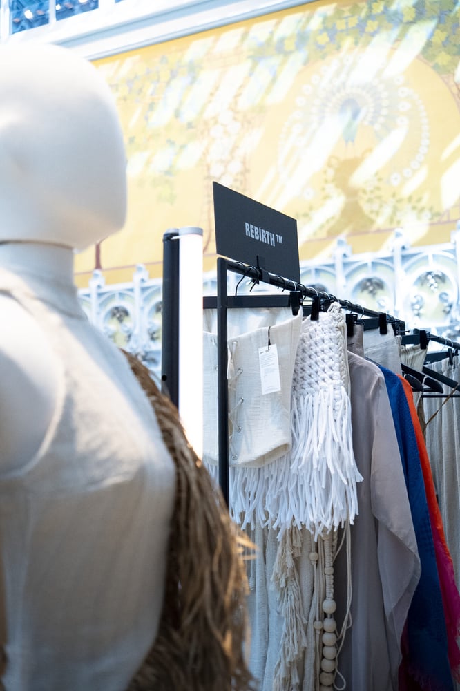 The Rebirth label exhibiting at La Samaritaine