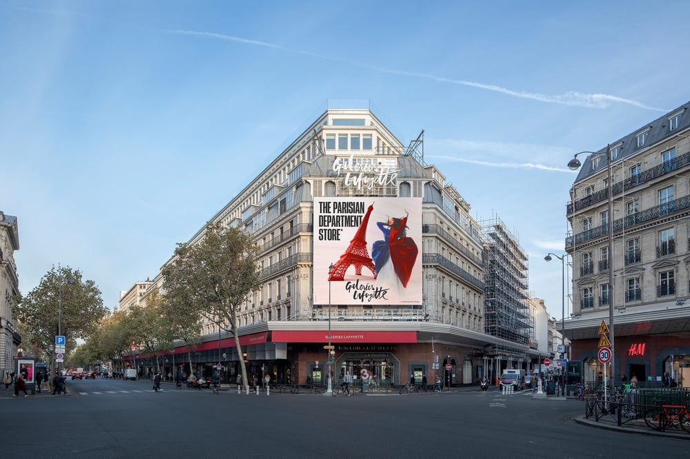 Outside the Galeries Lafayette store in Paris