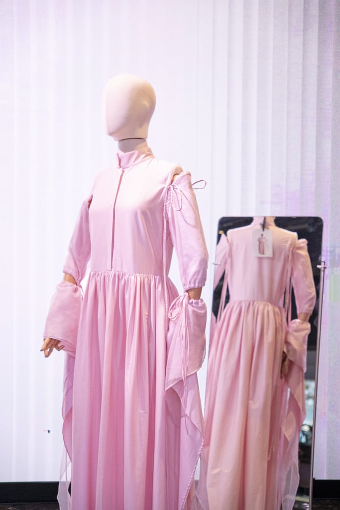 A dress by the Reem Al Kanhal label on display at La Samaritaine